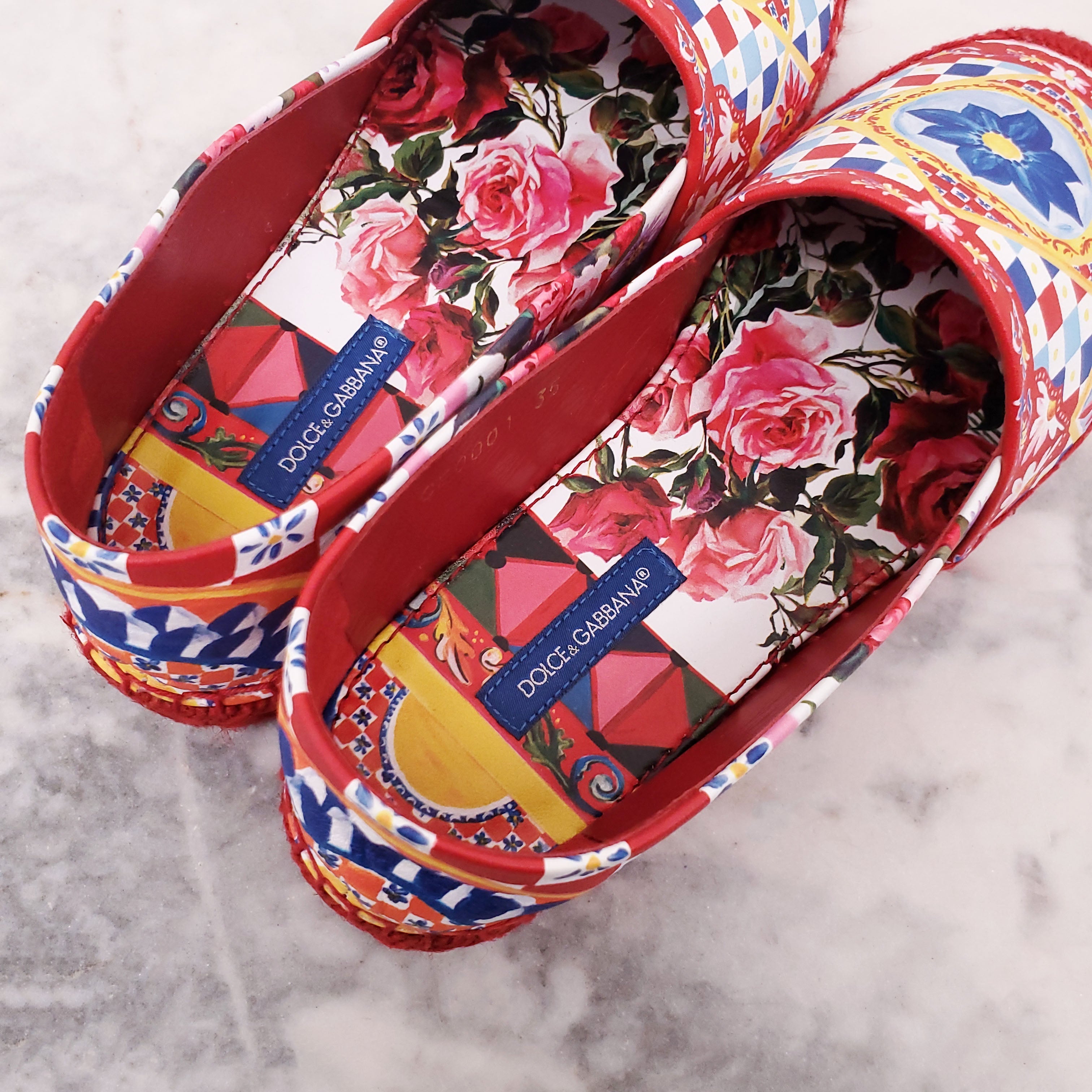 DOLCE & GABBANA PATTERNED ESPADRILLES - SIZE 35