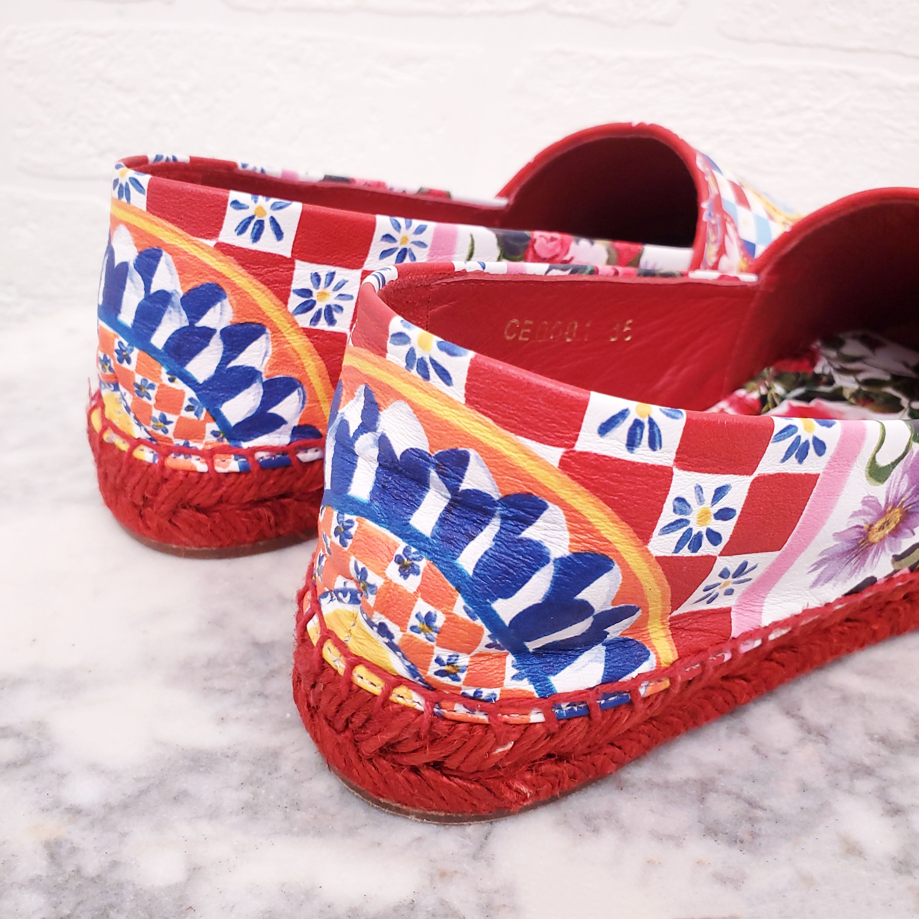 DOLCE & GABBANA PATTERNED ESPADRILLES - SIZE 35