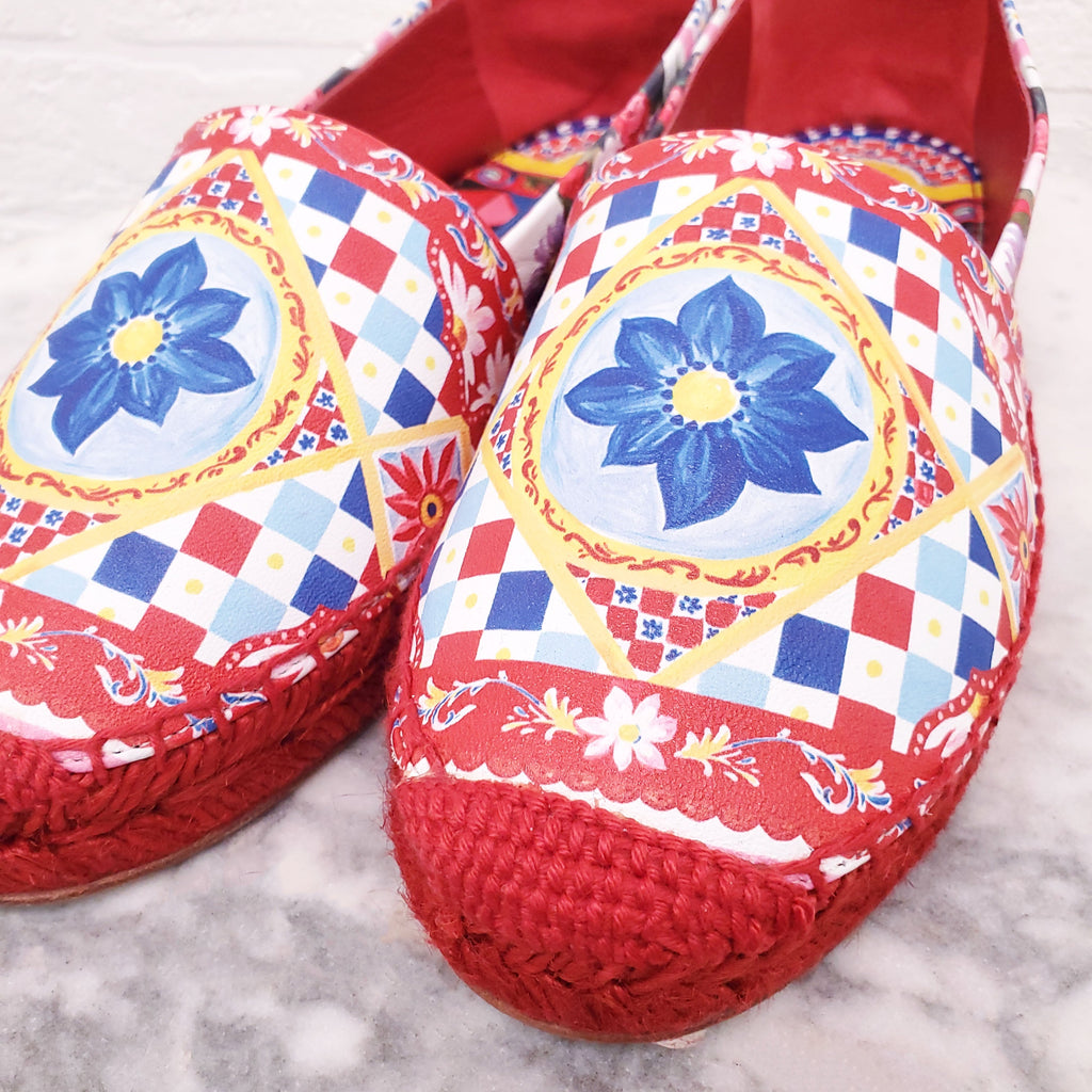 DOLCE & GABBANA PATTERNED ESPADRILLES - SIZE 35