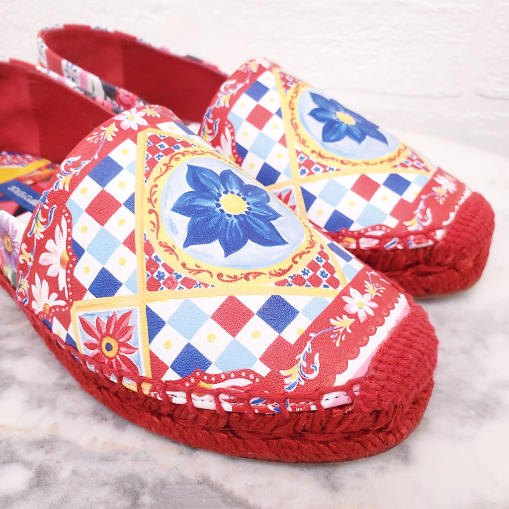 DOLCE & GABBANA PATTERNED ESPADRILLES - SIZE 35