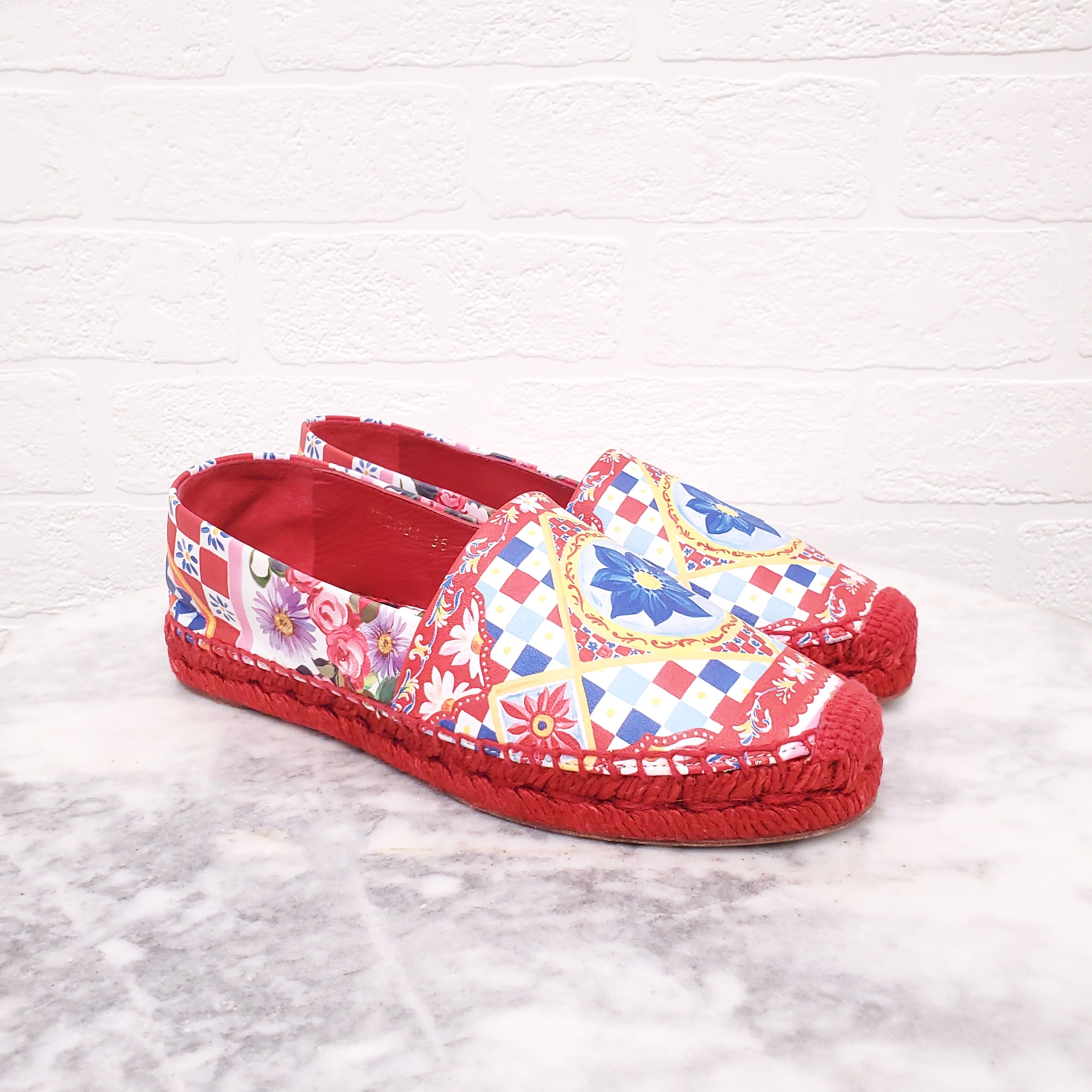 DOLCE & GABBANA PATTERNED ESPADRILLES - SIZE 35