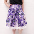 DOLCE & GABBANA PURPLE FLORAL LACE TRIM SKIRT - SIZE 44