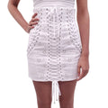 DOLCE & GABBANA WHITE LACE-UP SKIRT - SIZE 40