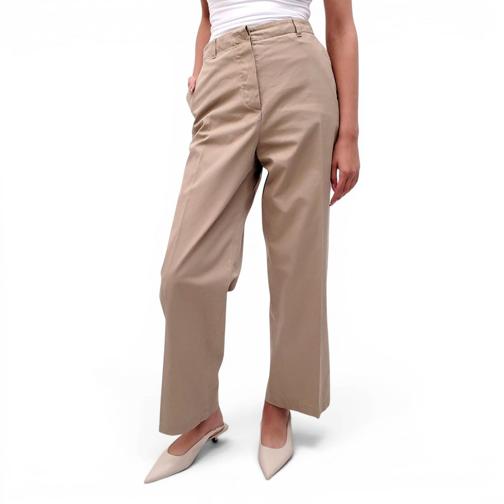 DRIES VAN NOTEN KHAKI TROUSERS - SIZE 44