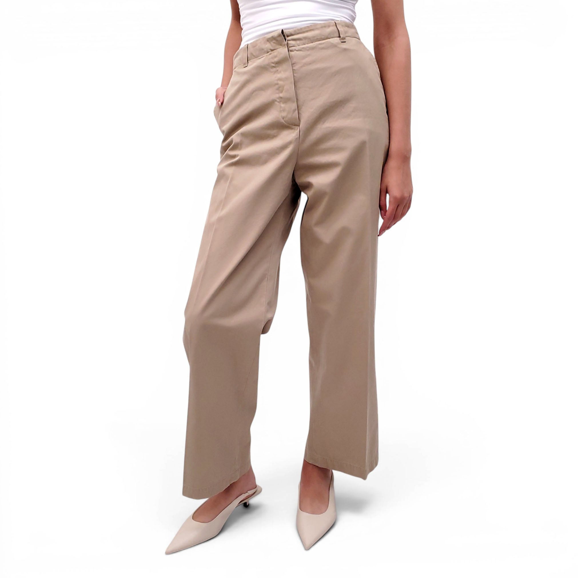 DRIES VAN NOTEN KHAKI TROUSERS - SIZE 44