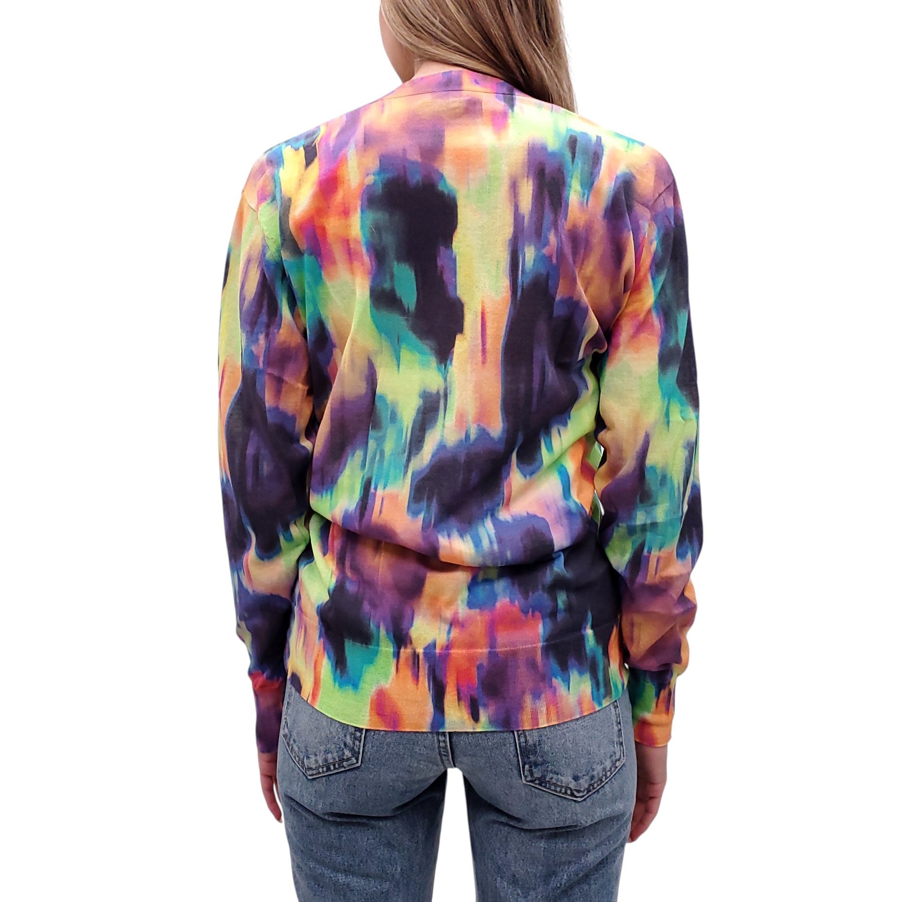 DRIES VAN NOTEN MULTICOLOURED TIE-DYE CARDIGAN - SIZE S