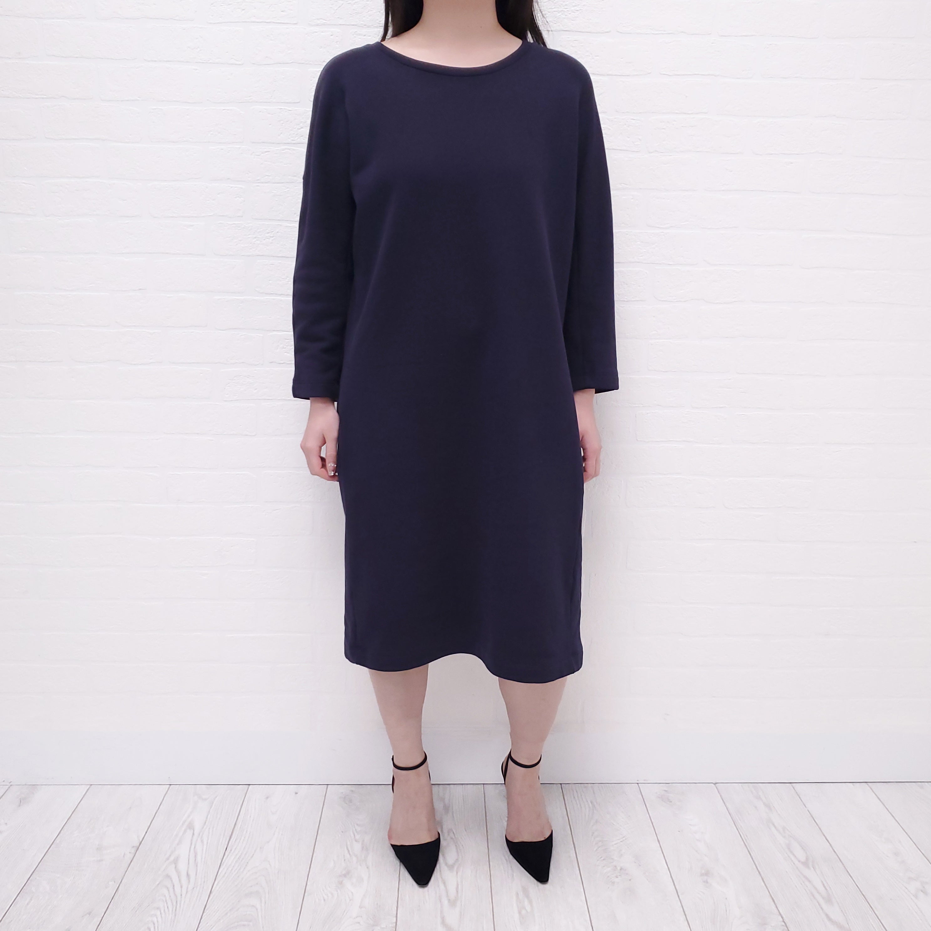 DRIES VAN NOTEN NAVY SWEATSHIRT DRESS - SIZE L