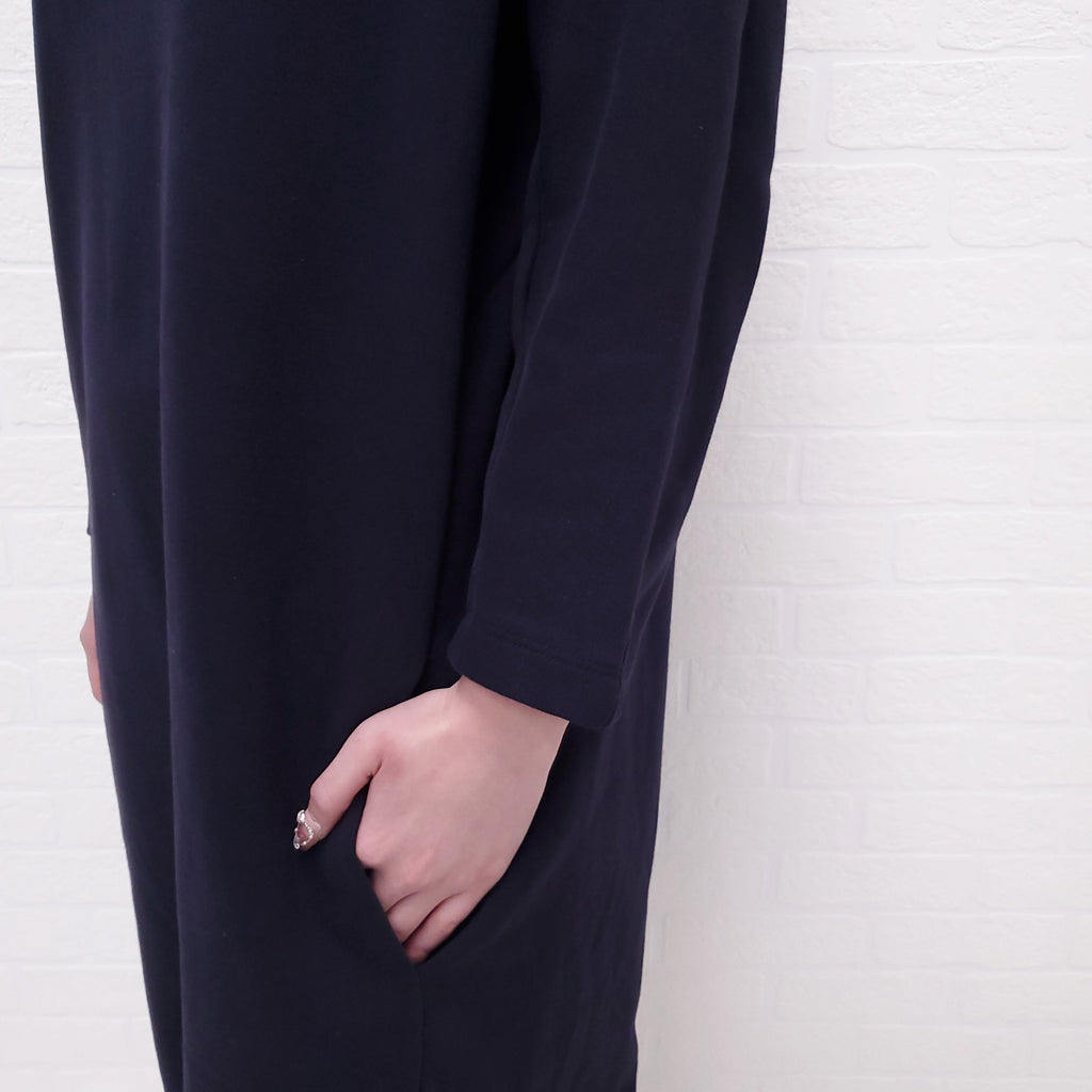 DRIES VAN NOTEN NAVY SWEATSHIRT DRESS - SIZE L