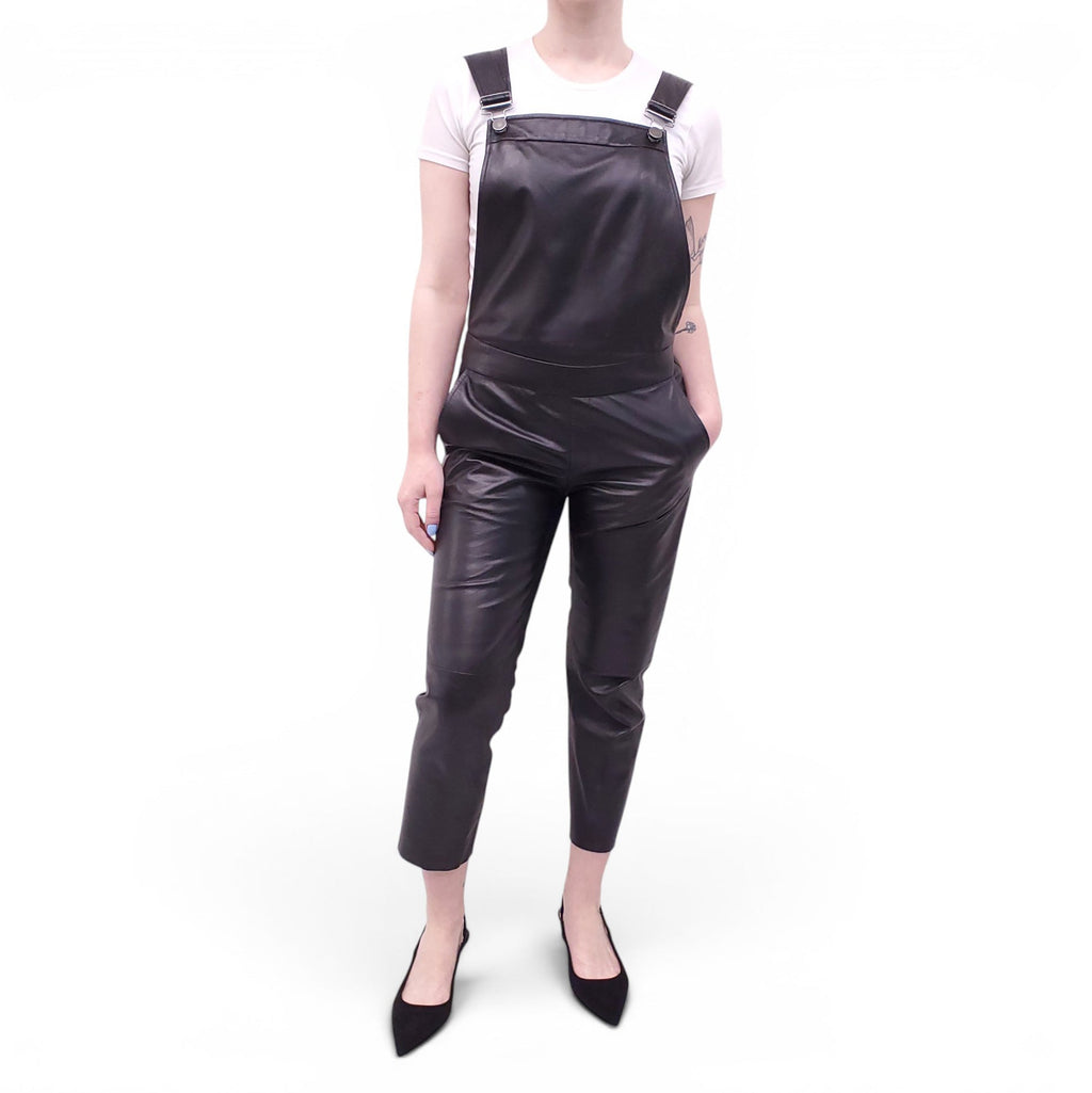 DROME BLACK LEATHER OVERALLS - SIZE S