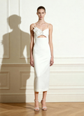 Bloom-Cut Contour Dress - White