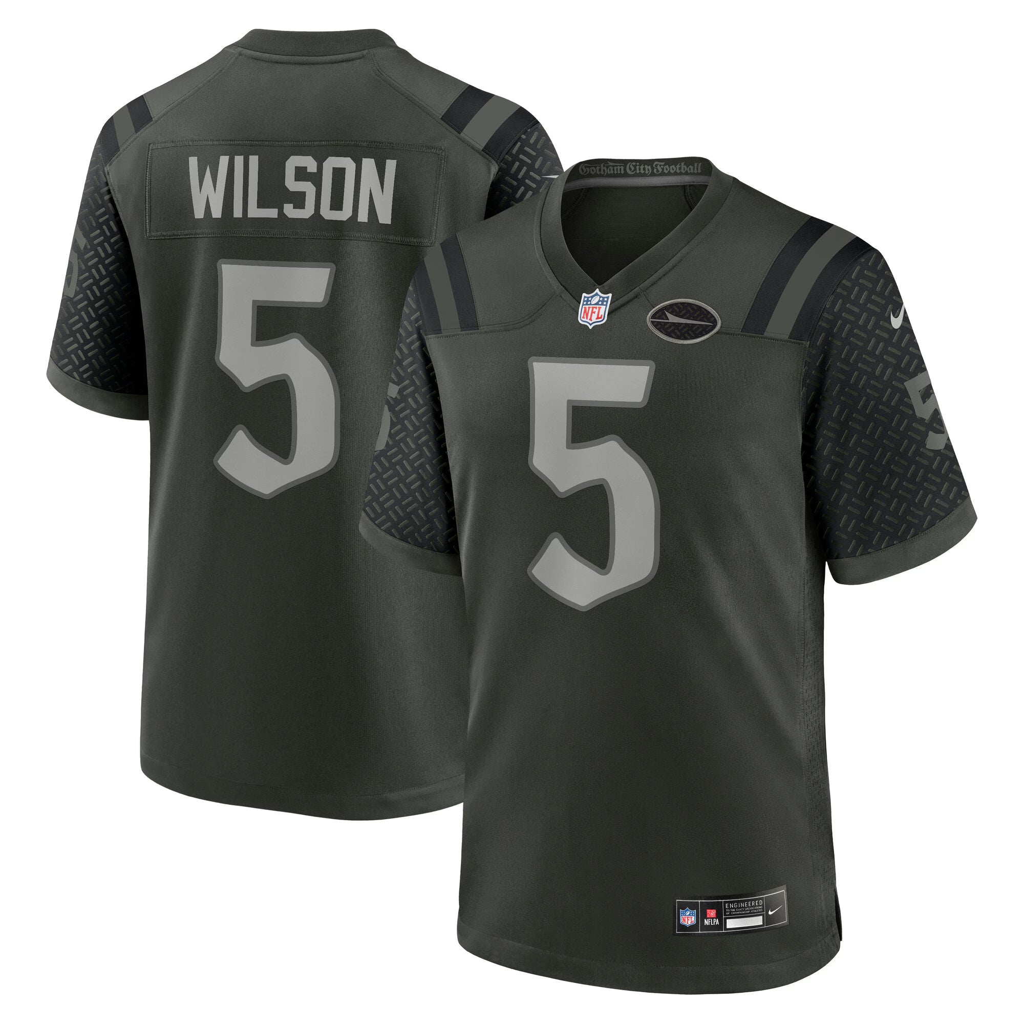 New York Jets Garrett Wilson Gotham Green 2025 Rivalries Collection Game Jersey
