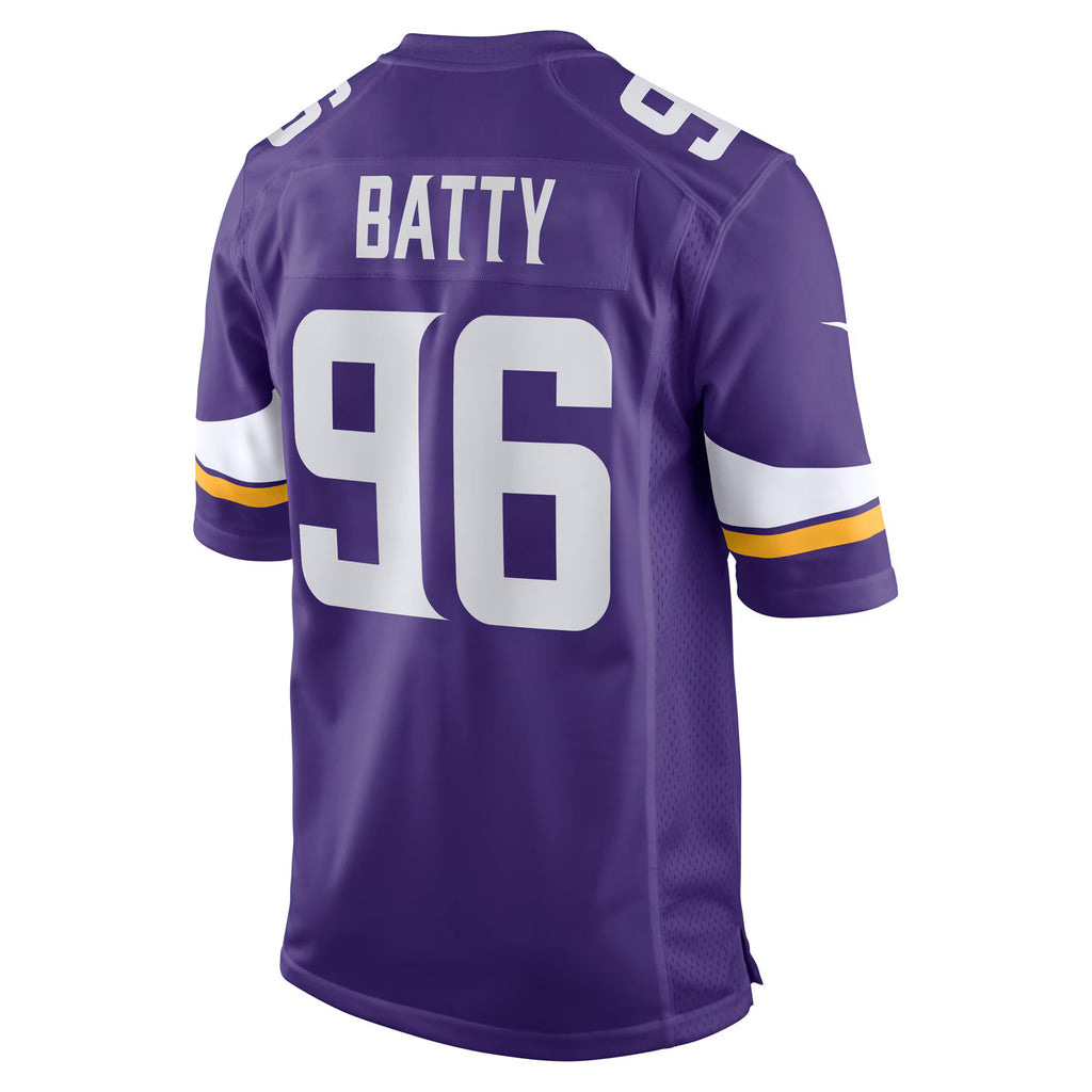 Minnesota Vikings Tyler Batty Purple Team Game Jersey