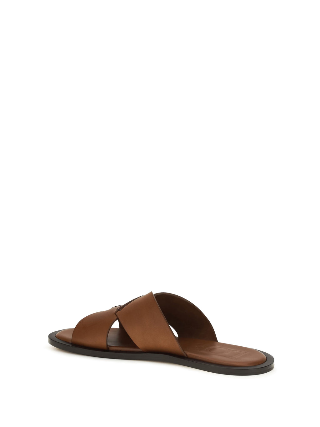 Loewe Men Flex Cross Leather Slide Sandals