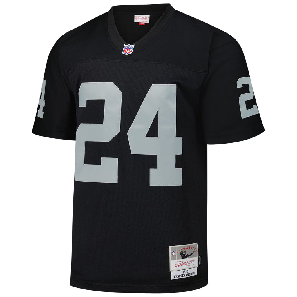 Las Vegas Raiders Charles Woodson Mitchell & Ness Black Legacy Replica Jersey