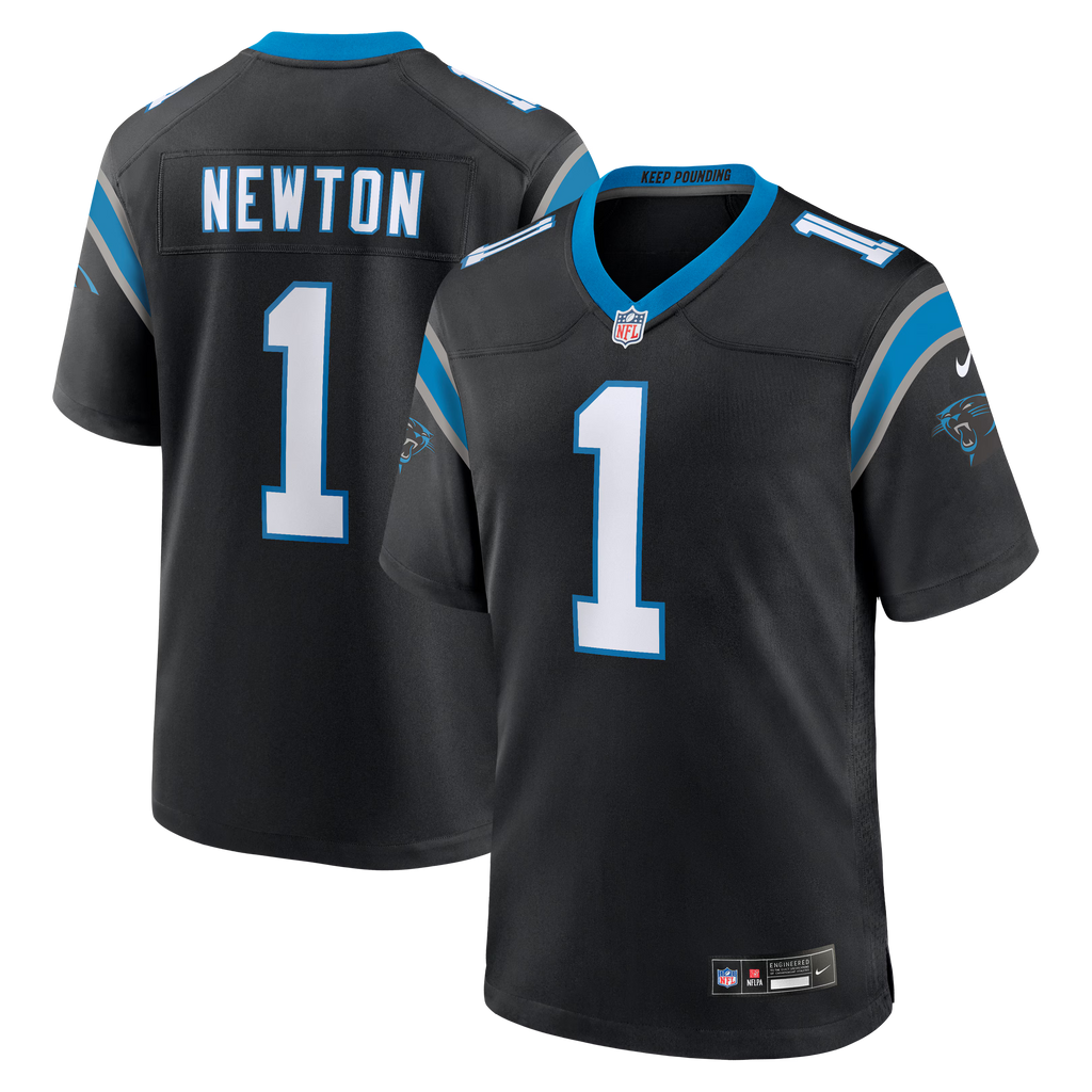 Carolina Panthers Cam Newton Black Team Retired Game Jersey