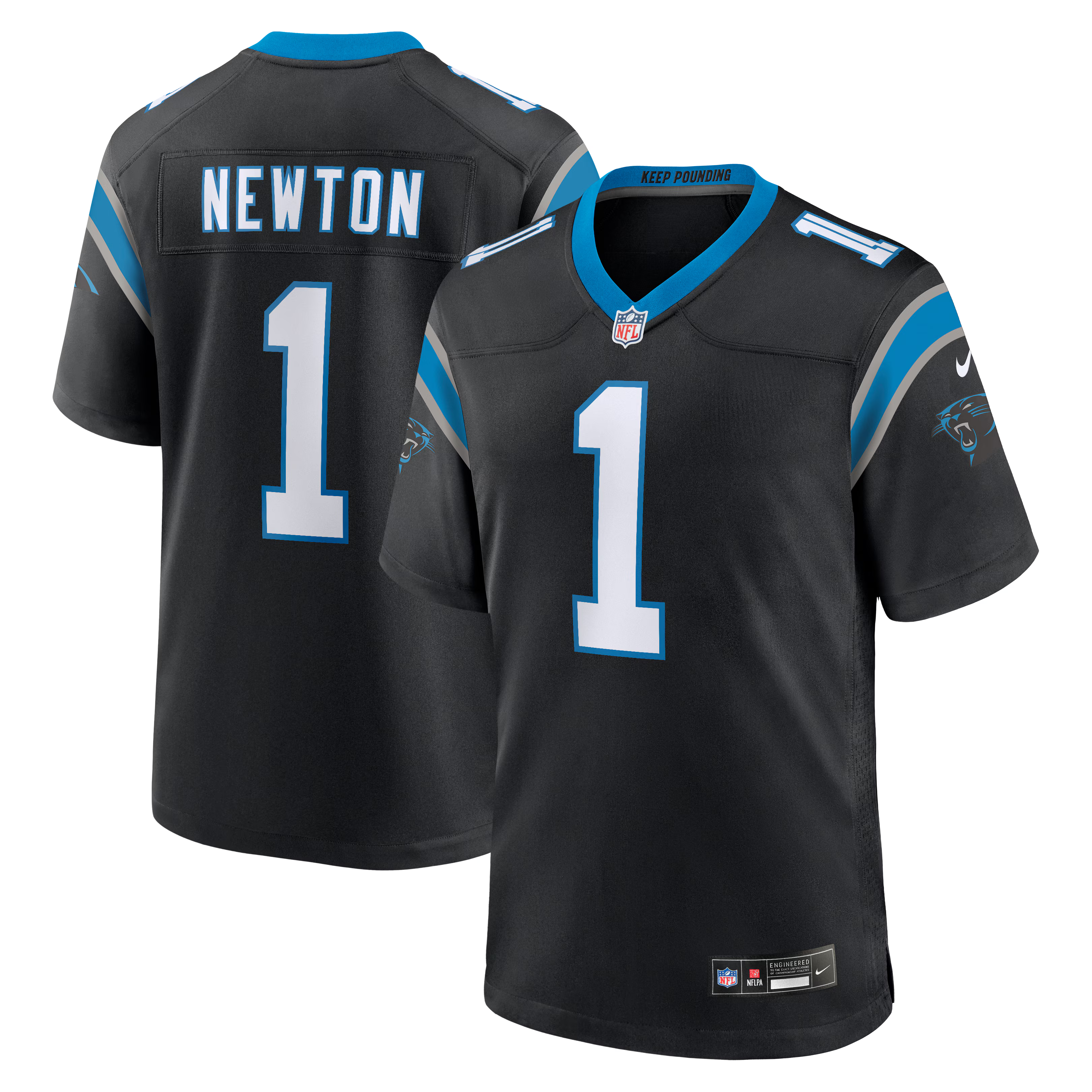 Carolina Panthers Cam Newton Black Team Retired Game Jersey