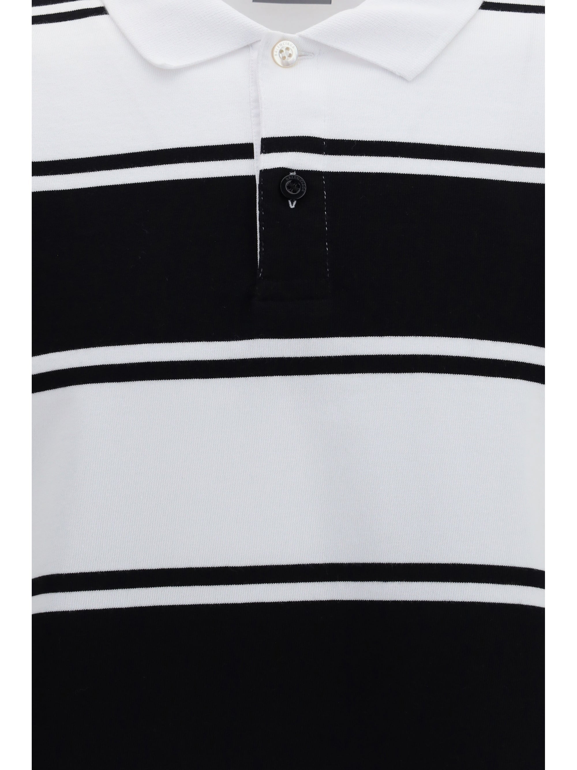 Balenciaga Men Striped Long-Sleeve Polo