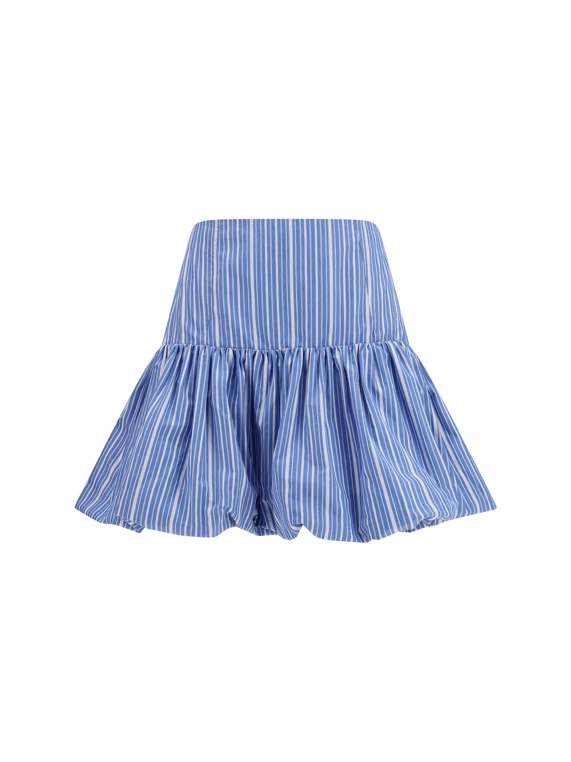 Ganni Women Striped Mini Balloon Skirt