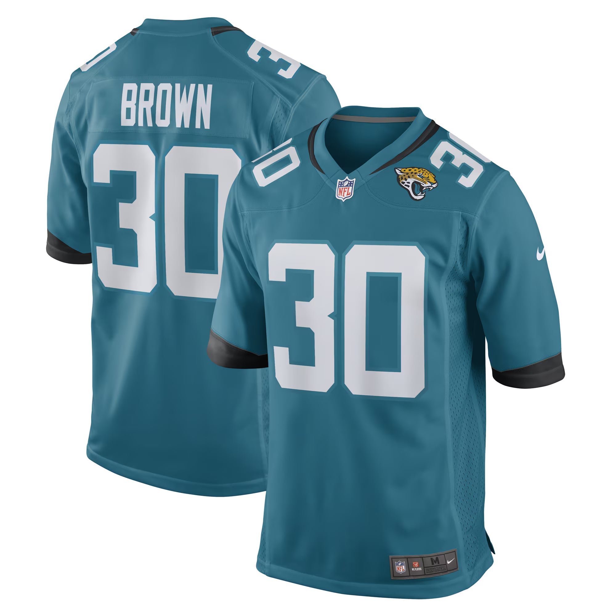 Jacksonville Jaguars Montaric Brown Teal Game Player Jersey