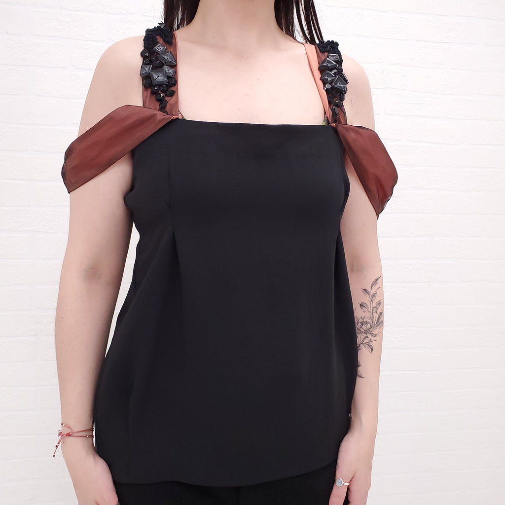 MARNI BLANK TANK WITH RHINESTONES - SIZE 44