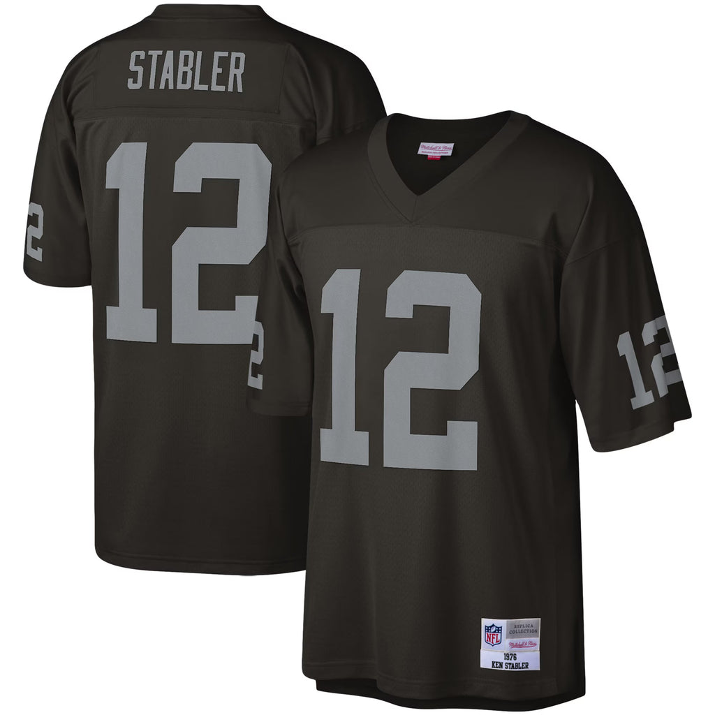 Las Vegas Raiders Ken Stabler Mitchell & Ness Black Legacy Replica Jersey