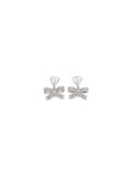 Self-Portrait Women Heart-Shaped Crystal Bow Drop Earrings