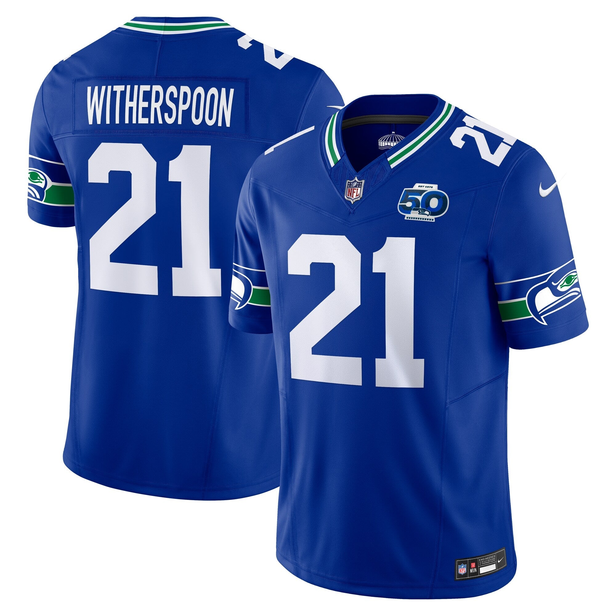 Seattle Seahawks Devon Witherspoon Royal 50th Season Vapor F.U.S.E. Limited Jersey