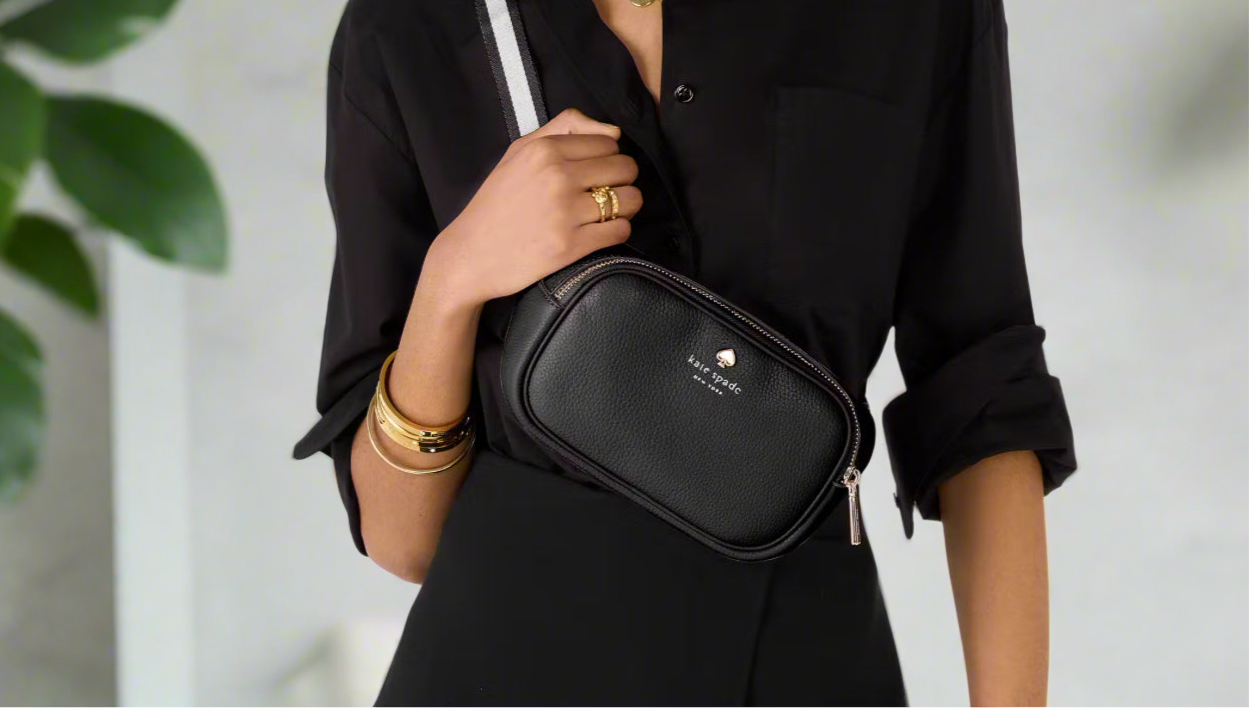 NWT Kate Spade Emma Leather Belt Bag In Black