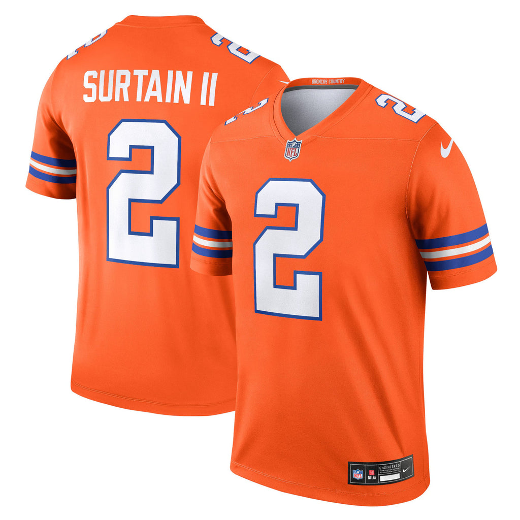 Denver Broncos Patrick Surtain II Orange Legend Player Performance Top