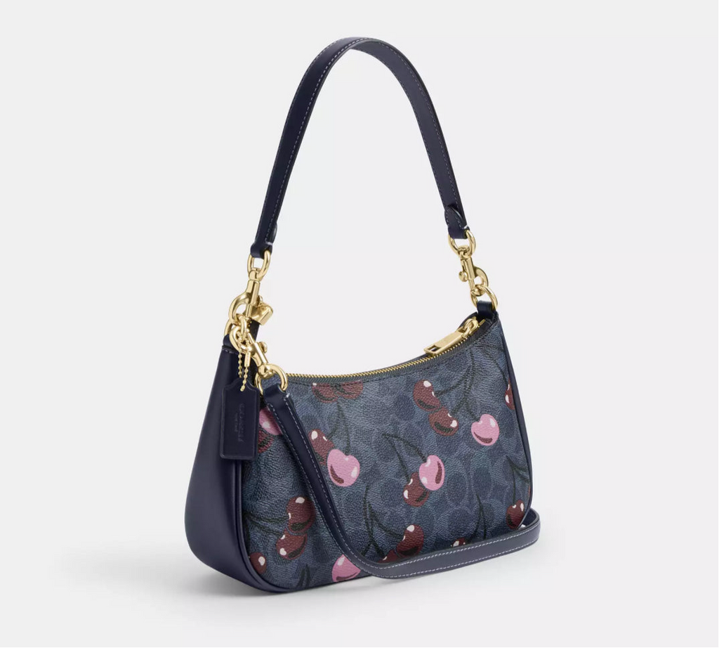 NWT Coach Teri Shoulder Bag In Signature Canvas With Cherry Print