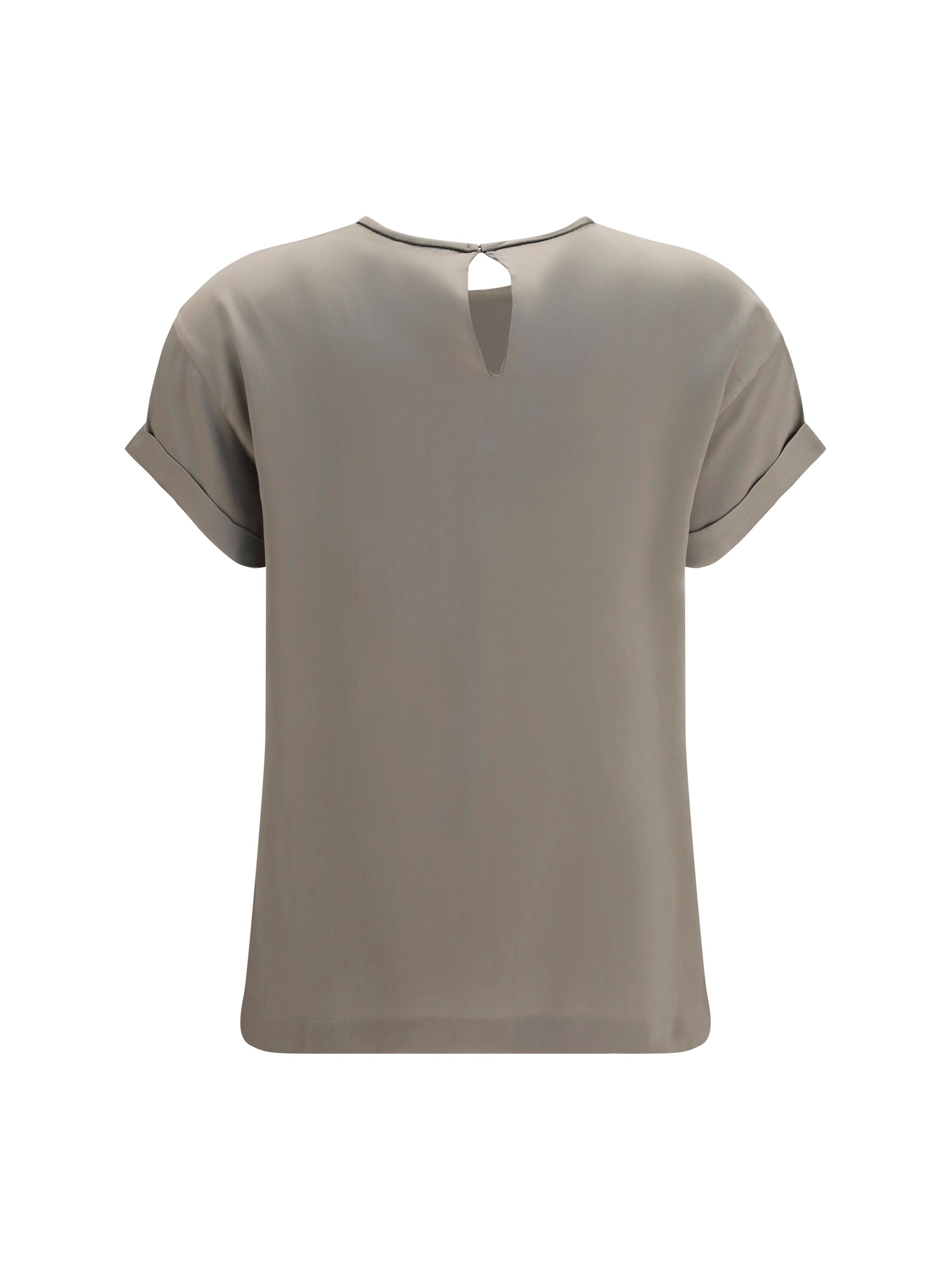 Brunello Cucinelli Women Silk Blouse With Monili Chain