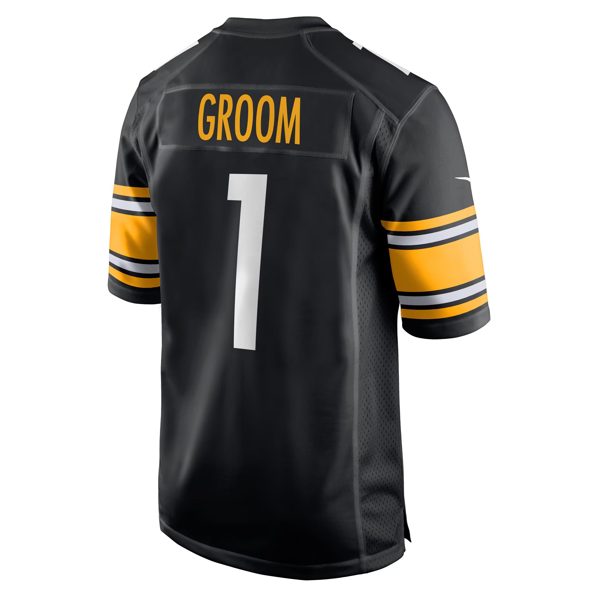 Pittsburgh Steelers Number 1 Groom Black Game Jersey