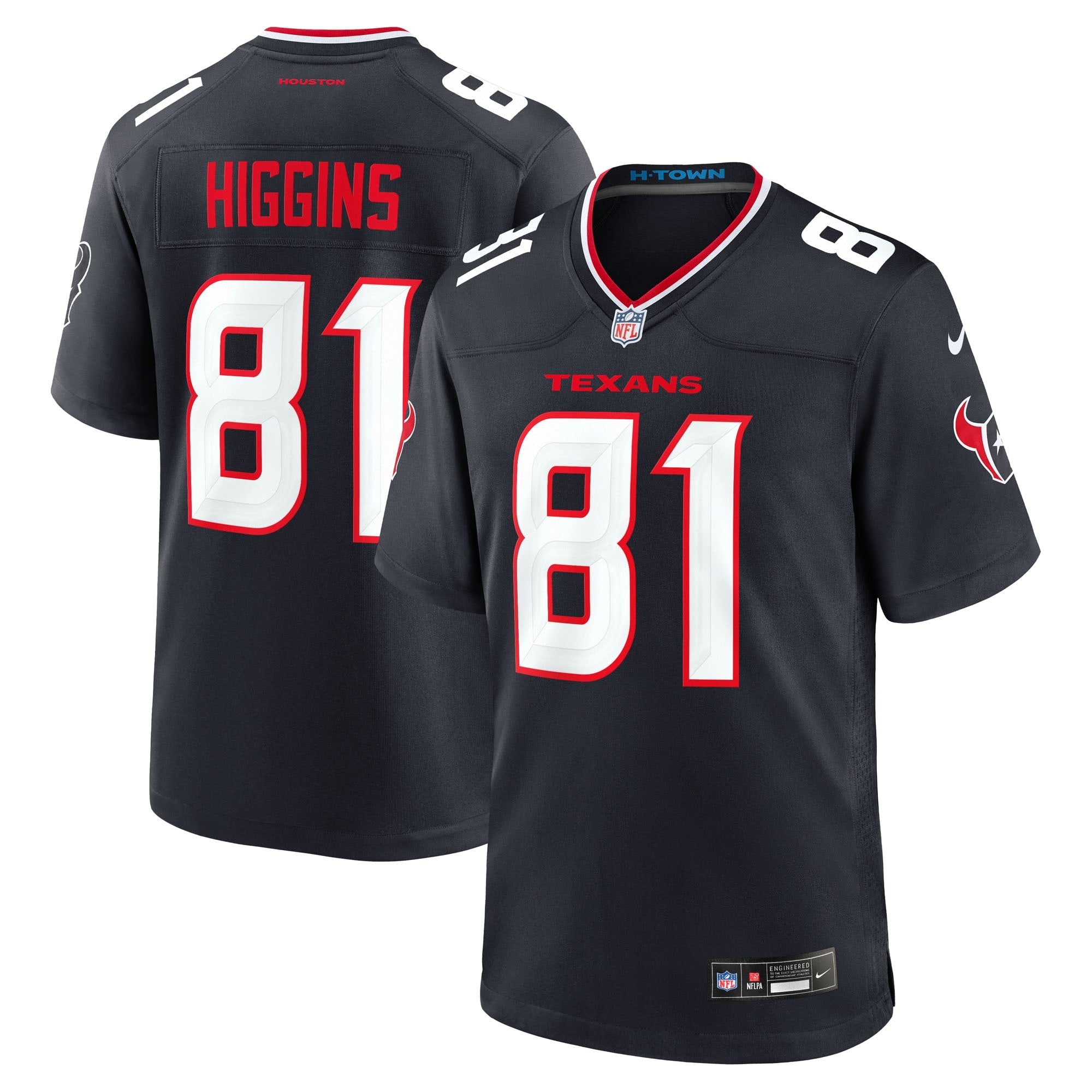 Houston Texans Jayden Higgins Navy Game Jersey