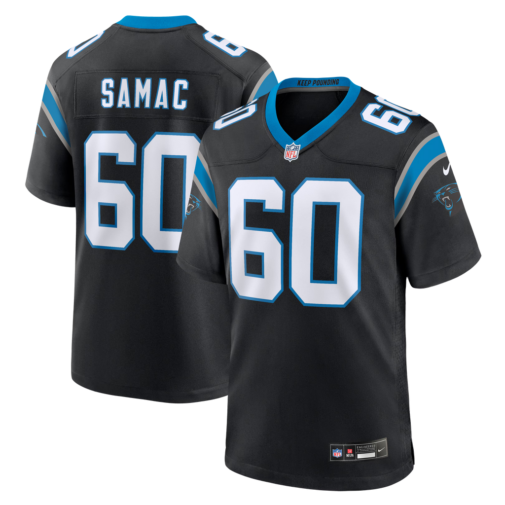 Carolina Panthers Nick Samac Black Team Game Jersey