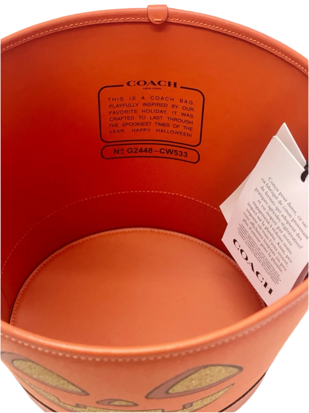 NWT Coach Trick Or Treat Bucket With Halloween Pumpkin
