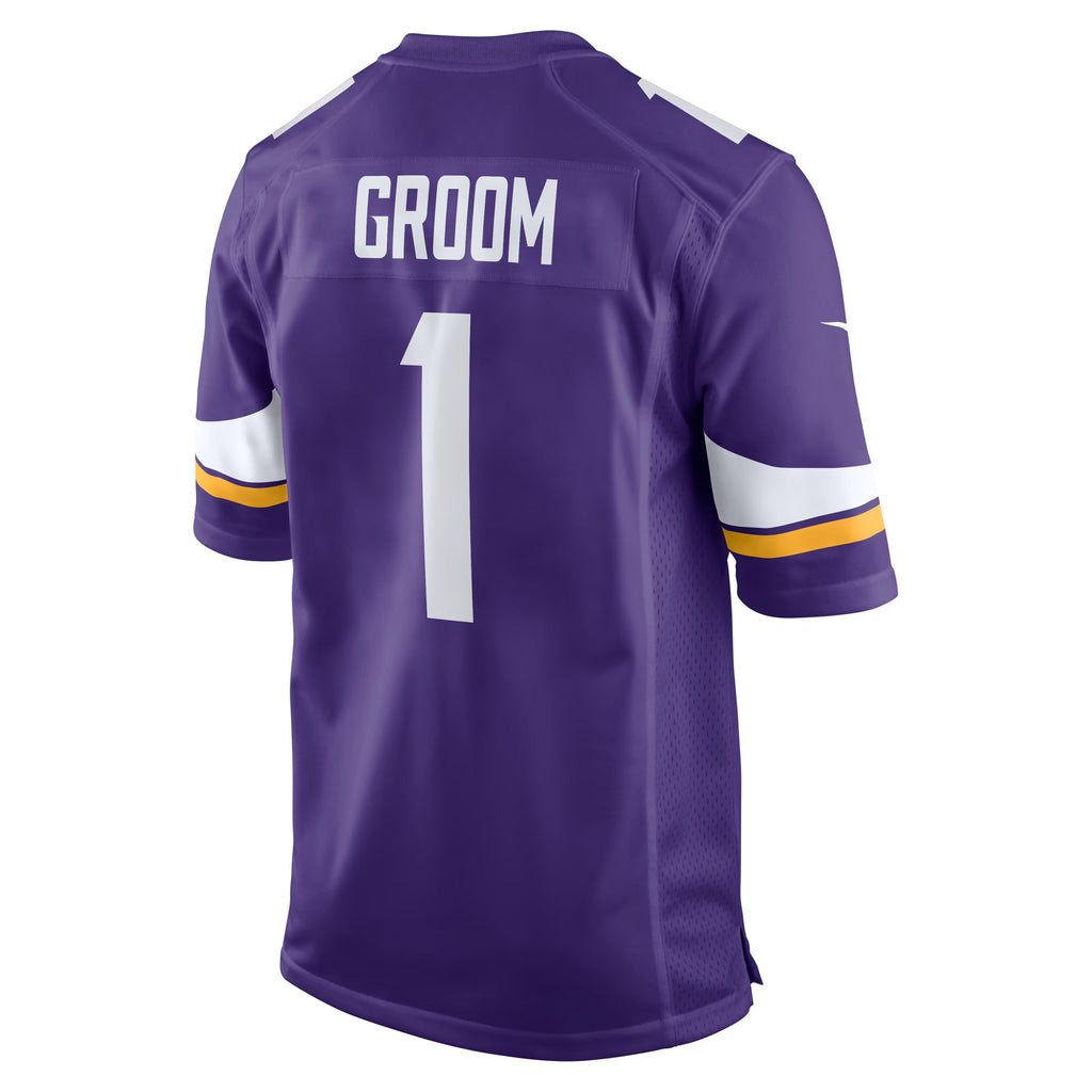 Minnesota Vikings Number 1 Groom Purple Game Jersey