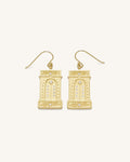 Roman Arch Earrings - 18ct Gold Plated & White Zircon