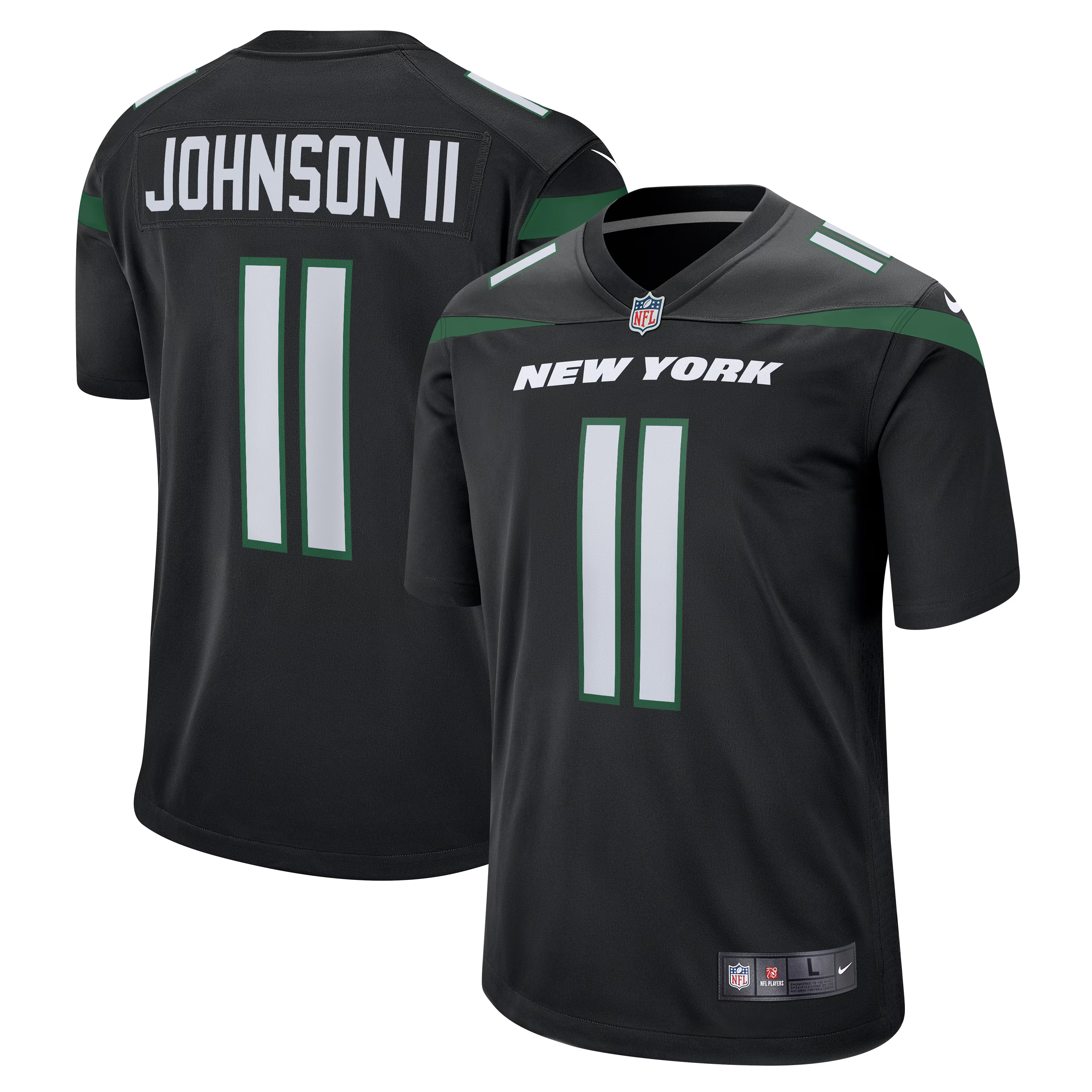 New York Jets Jermaine Johnson II Black Alternate Game Jersey