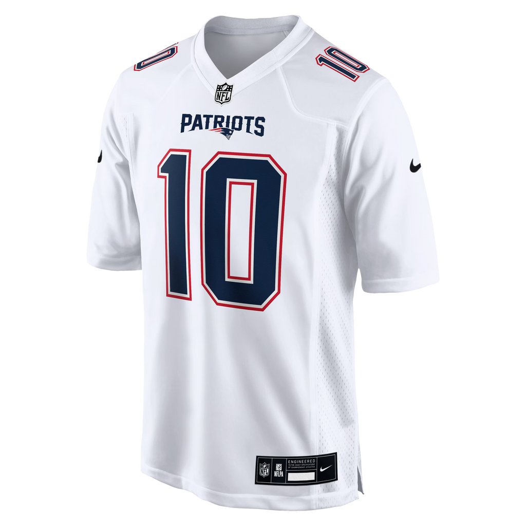 New England Patriots Drake Maye Tundra White Game Jersey