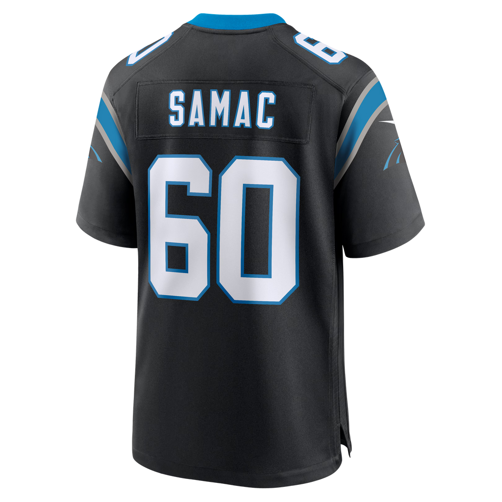 Carolina Panthers Nick Samac Black Team Game Jersey