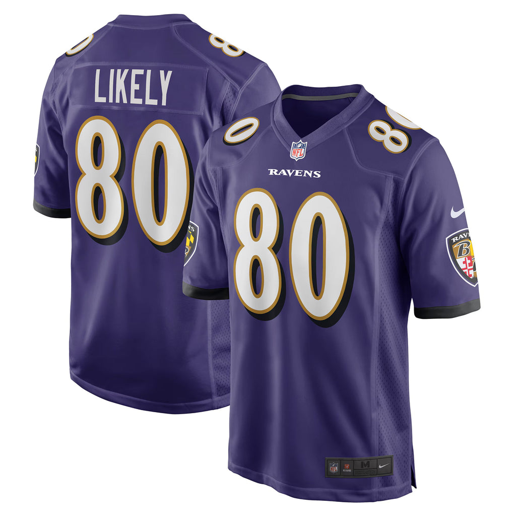 Baltimore Ravens Isaiah Likely Purple Player Game Jersey