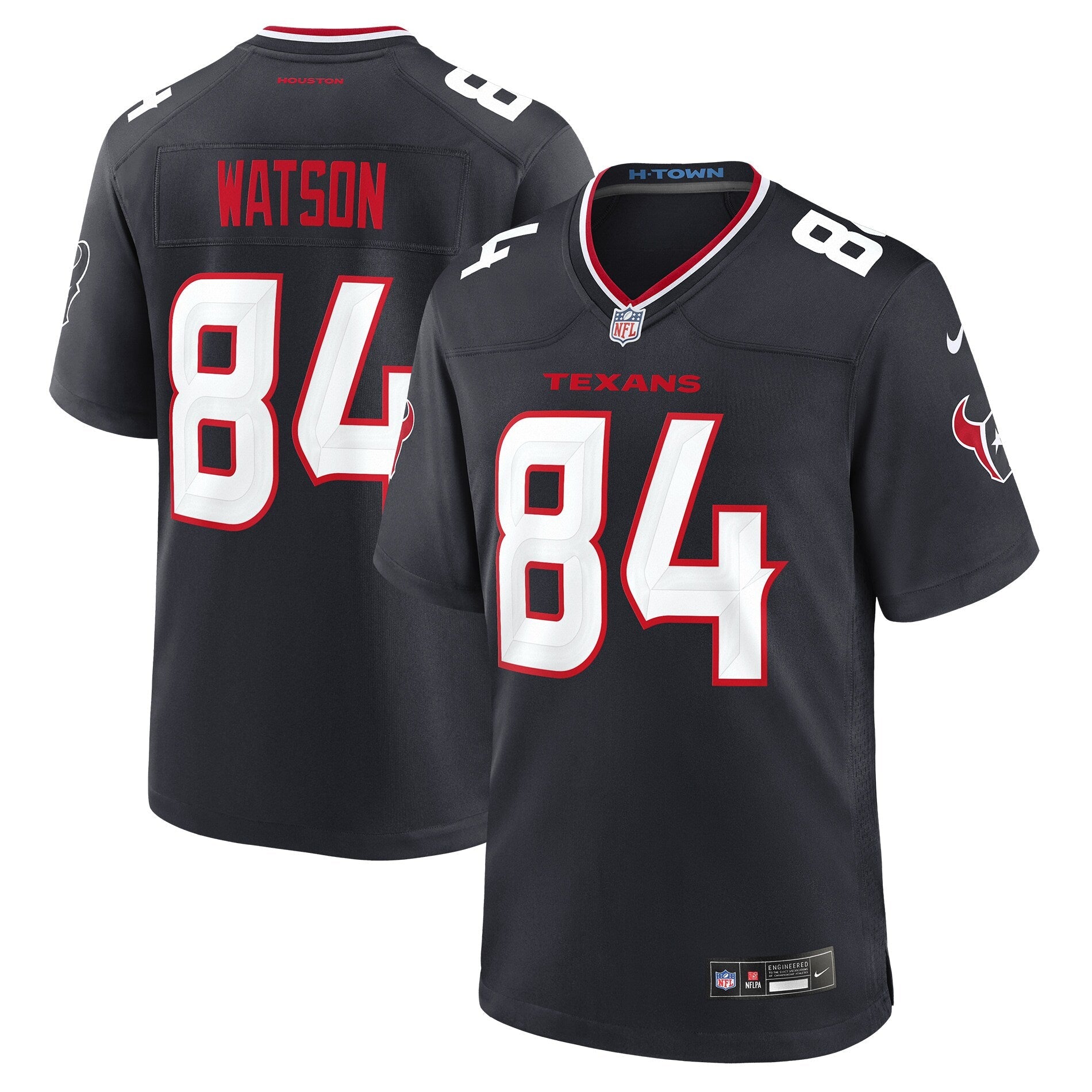 Houston Texans Justin Watson Navy Team Game Jersey