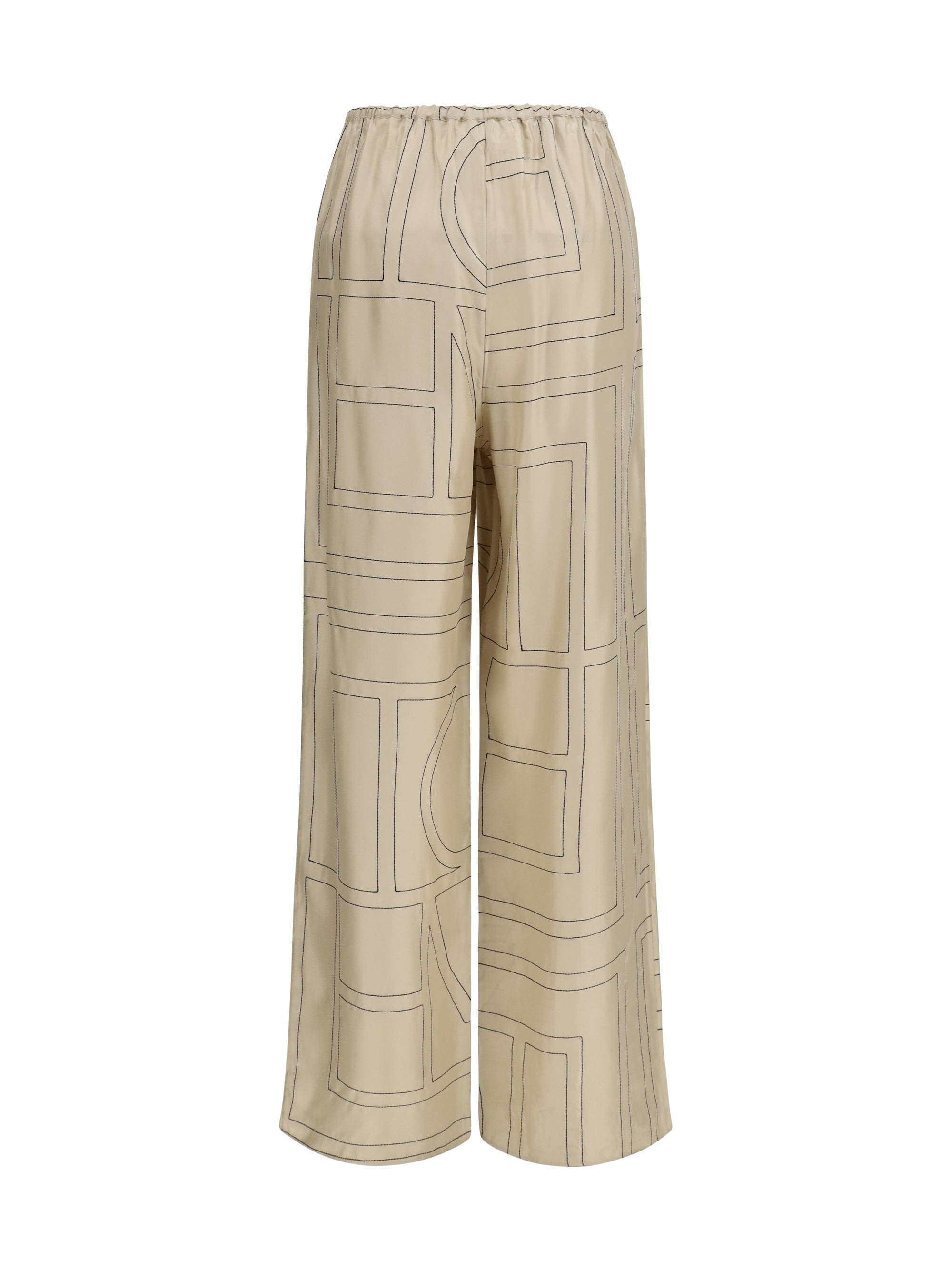 Toteme Women Silk Monogram Pants