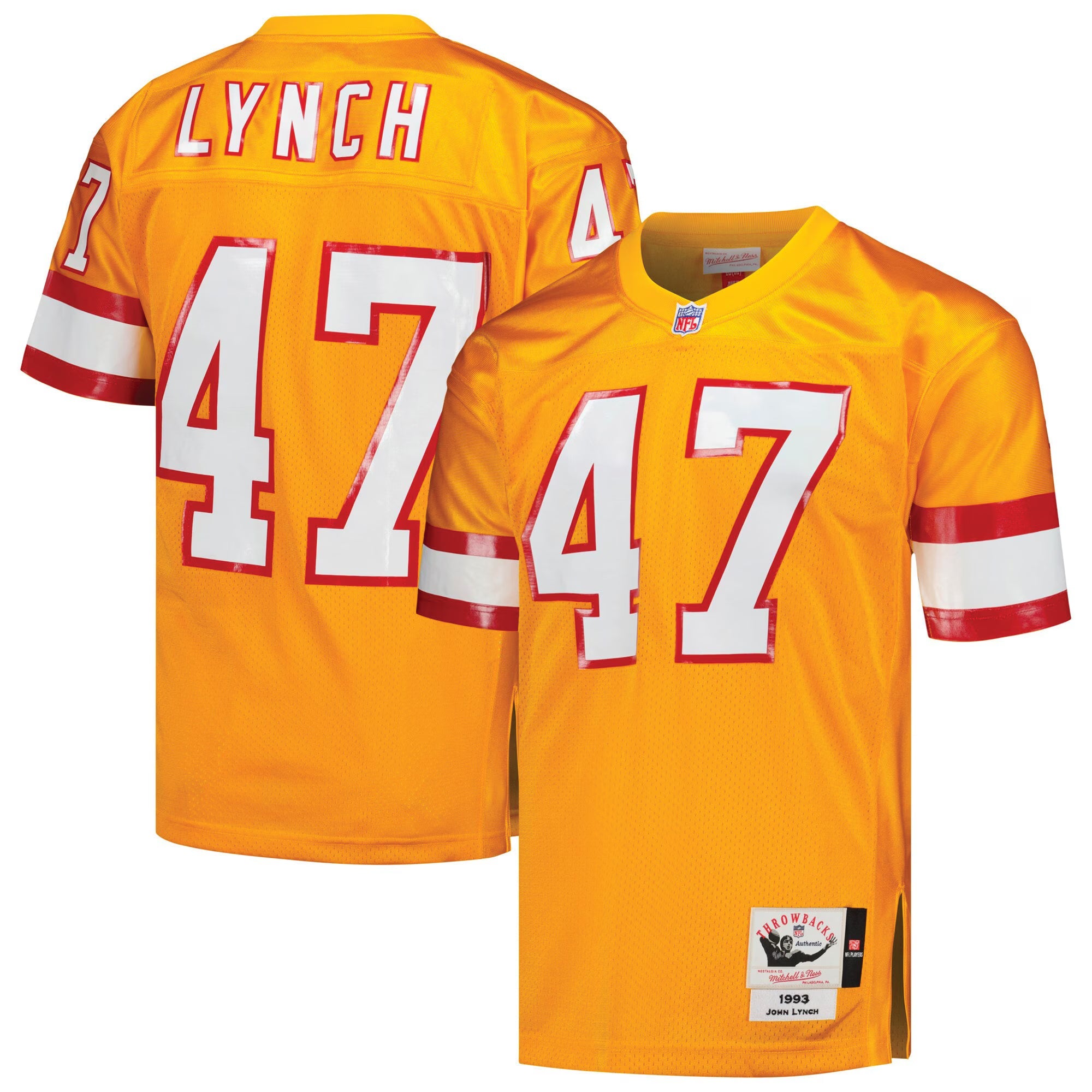 Tampa Bay Buccaneers 1993 John Lynch Mitchell & Ness Orange Authentic Throwback Retired Player Jersey