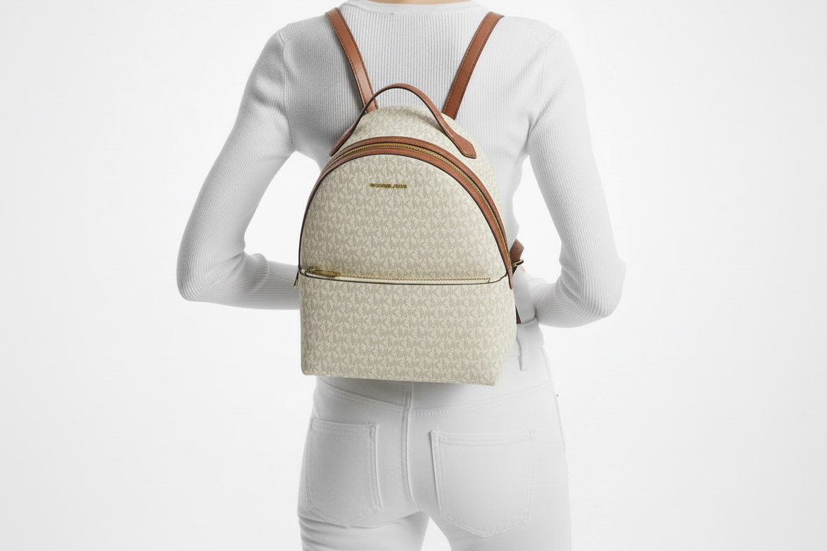 NWT Michael Kors Sheila Medium Logo Backpack