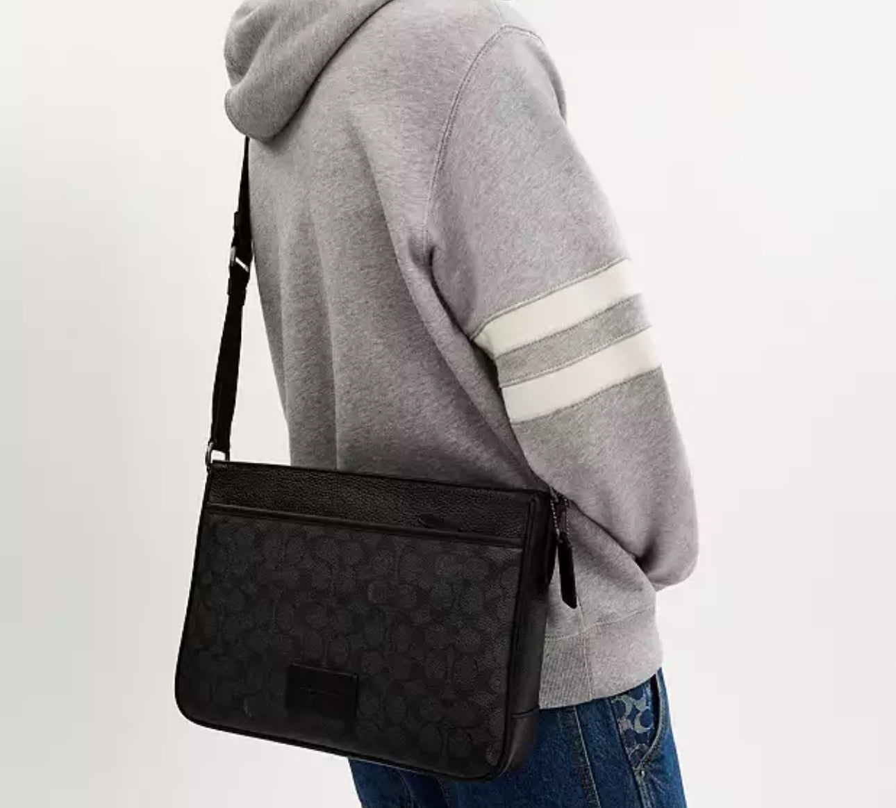 NWT Coach Men’s District Crossbody Bag In Signature Canvas & Leather