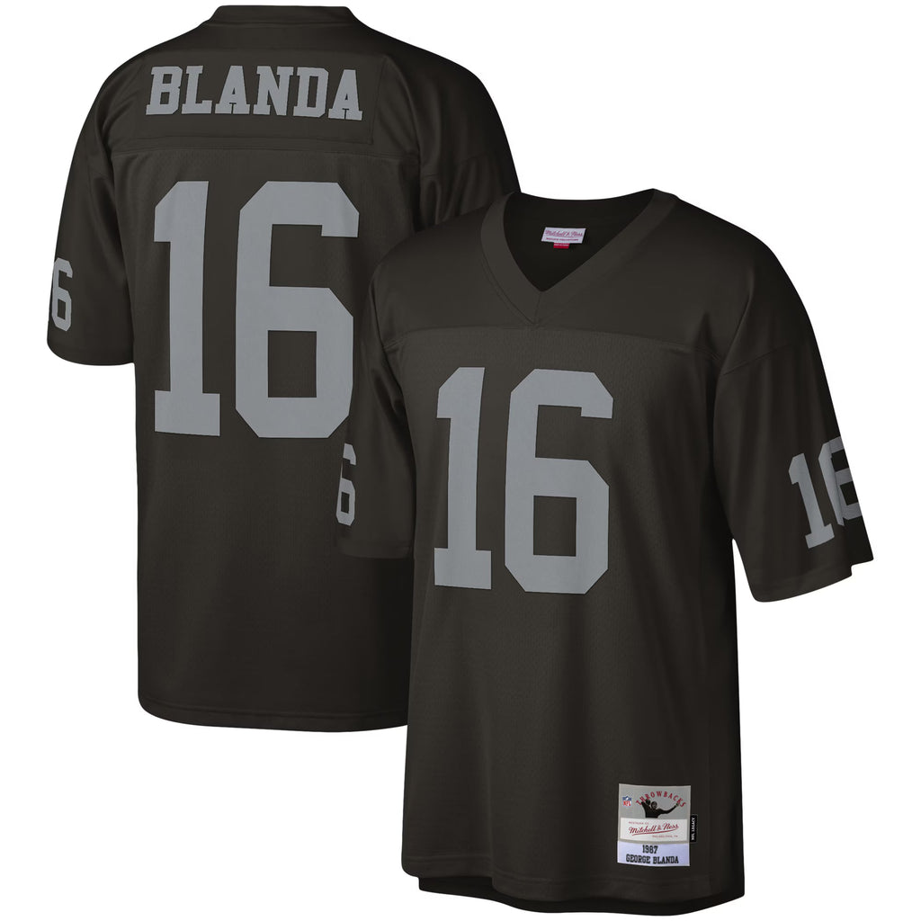 Las Vegas Raiders George Blanda Mitchell & Ness Black Legacy Replica Jersey