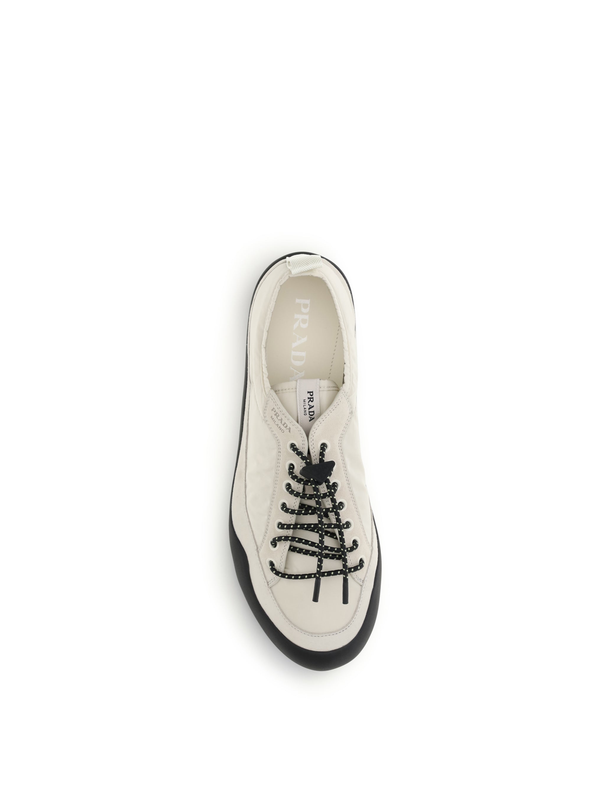 Prada Men Leather And Fabric Sneakers