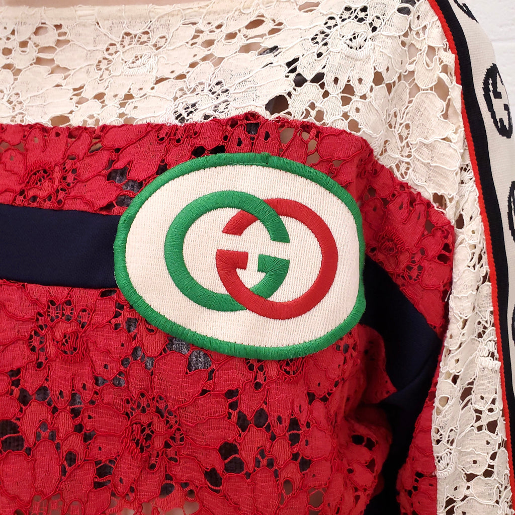 GUCCI LACE LOGO DRESS - SIZE S