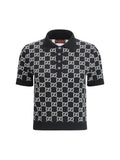 Gucci Women Gg Wool Jacquard Polo Top